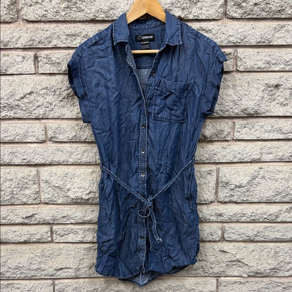 Jordache Blue Denim Button-Up Top